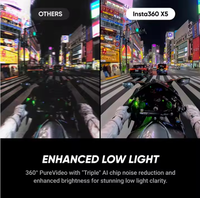 Caméra d'action miniature Insta 360 X5 8K 15m étanche grand angle 10x pour la plongée et la moto