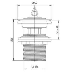 Accesorios de baño de 2/4 ", tapón de fregadero de recipiente de elevación extraíble, residuos de lavabo de drenaje con orificio de desbordamiento - Product Image 6