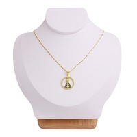 Accessoires Géométriques Religieux pour Femmes Cuivre Microinset Zircon Pendentif Madonna of God Collier pour Anniversaires