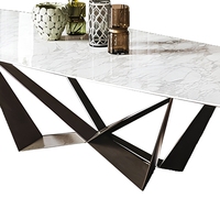 Table à manger rectangulaire en marbre Youtai, style italien, luxe léger, écologique, moderne, vintage, design doux pour la salle à manger