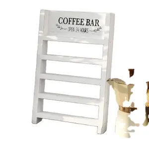 Farmhouse pemegang Pod kopi, tangga Pod kopi kayu untuk konter pedesaan penyimpanan Kcup untuk rumah dapur Bar kopi
