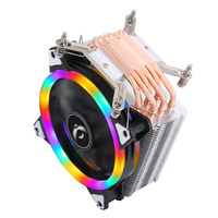 Refroidisseur de processeur QiuzAim pour plates-formes LGA X79/X99/2011 tour de caloduc 4/6 avec éclairage LED de ventilateur RVB 120mm pour les amateurs