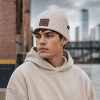 Berretto in Maglia Chevron con Logo Personalizzato, Ricamo OEM, Patch in Pelle, Alta Qualità, Unisex, Caldo, Fornitore all'Ingrosso, Cappello Invernale