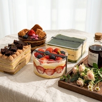 Boîte à gâteau de boulangerie avec fenêtre transparente de qualité alimentaire, conteneur carré pour mousse et dessert, emballage à emporter en gros
