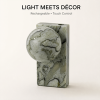 Lampe de table LED d'ambiance sans fil rechargeable à commande tactile, motif marbre moderne, sculpturale, pour chevet d'hôtel
