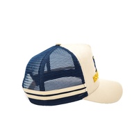 Vente en gros 5 Panel haut profil camionneurs casquette logo camionneurs casquette avec logo brodé personnalisé rayé camionneur casquette