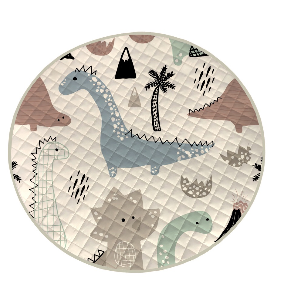 Мягкий 100% органический хлопок Детский круглый игровой коврик для новорожденных машинная стирка коврик для ползания хлопковый круглый напольный ковер коврик