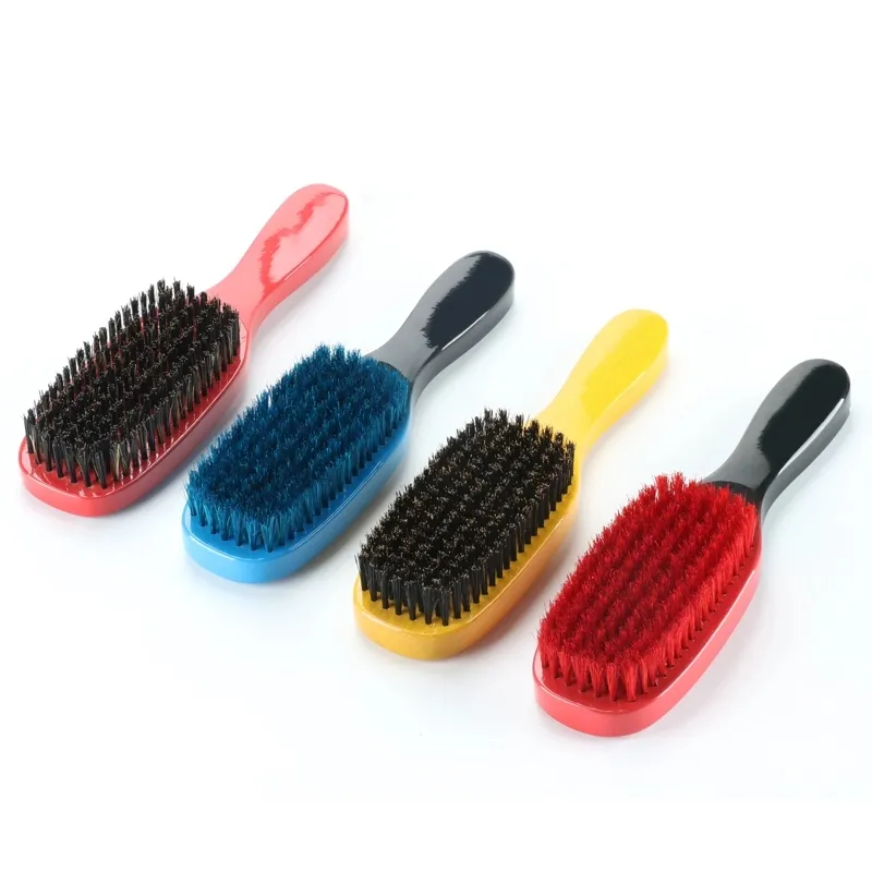 PU Paint Super Polish Brosse à poils de sanglier 360 Wave Brush Curve Brosse à cheveux à barbe en bois