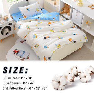 Ensemble de literie pour lit de bébé 3 pièces Douillette à motif astronaute avec drap-housse et oreiller | Literie chic mignonne Design bicolore - Product Image 5