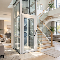 Ascenseur MRL moderne pour bureau à domicile, entraînement AC, pour hôtels, villas, résidences, capacité 400 kg, design contemporain