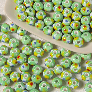 Fábrica de cuentas de cerámica, venta al por mayor, cuentas de cerámica pintadas a mano de colores, materiales de joyería DIY de moda de alta calidad - Product Image 3