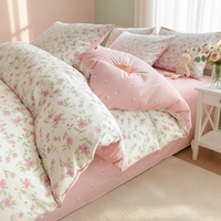 Ensemble de draps en microfibre respirant et doux avec motif de fleurs peintes à l'huile, 100% polyester, ensemble de literie à fleurs de jardin pour toutes les saisons
