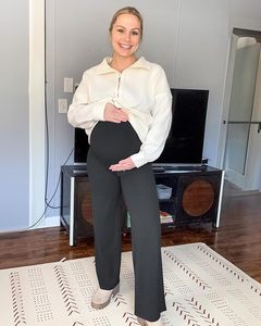 <span class=keywords><strong>Pantalon</strong></span> d'été léger à jambes larges pour <span class=keywords><strong>femme</strong></span> <span class=keywords><strong>enceinte</strong></span> avec soutien intégré pour l'abdomen - Product Image 6