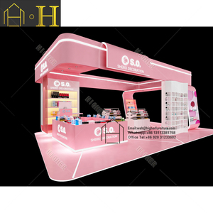 Centro comercial <span class=keywords><strong>de</strong></span> madera Rosa encantadora chica joven maquillaje cosméticos quiosco exhibición cosmética muebles - Product Image 5