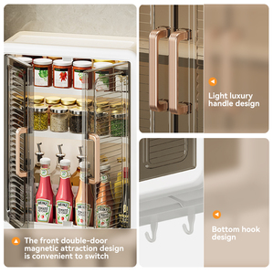 Étagère <span class=keywords><strong>de</strong></span> soins <span class=keywords><strong>de</strong></span> la peau en plastique Xinhang armoire <span class=keywords><strong>de</strong></span> rangement murale étanche avec <span class=keywords><strong>porte</strong></span> magnétique aspiration <span class=keywords><strong>organisateur</strong></span> <span class=keywords><strong>de</strong></span> cuisine domestique - Product Image 5