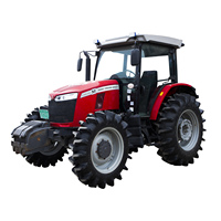 Tracteur agricole diesel haute performance 120 CV 4x4 avec moteur turbocompressé et refroidi par intercooler, boîte de vitesses et roulements pour l'attelage d'outils