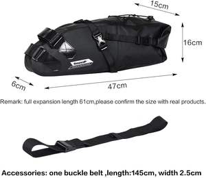 Échantillon gratuit de sacoche de selle de vélo imperméable, sacoche aérodynamique sous la selle pour vélos de montagne, de plage ou de route - Doublure réfléchissante - Product Image 4