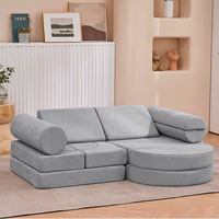 JELA Modernes Stoff-Sofa mit Verstellbarer Höhe, Aluminiumrahmen, Modulares 14-Teiliges Luxus-Sofaset für Kinder und Erwachsene, Geeignet für Kleinkinder und Hotelnutzung