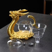 Service à thé créatif automatique en verre borosilicate, design moderne et écologique, théière Kung Fu Dragon pour une utilisation à domicile