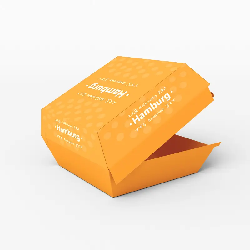 LOKYO 신상품 분해성 일회용 종이 치킨 너겟 커스텀 패스트 푸드 포장 버거 박스