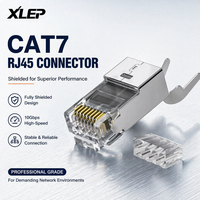XLEP Cat7 Konektor RJ45 Modular Terlindung Penuh 8P8C STP Dengan Pemisah Terminal Berlapis Emas 10Gbps Ethernet Plug