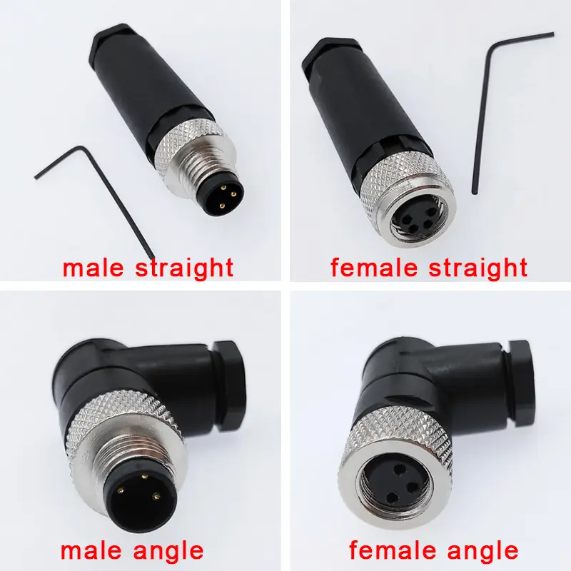 IP67 Водонепроницаемый круглый женский и мужской разъем m8 3 pin 4 pin te металлический соединитель