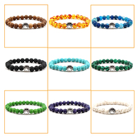 Bracelet unisexe à breloque simple et fait à la main en forme de patte de chien 8mm perle en pierre naturelle réglable Bracelets de mode bijoux pour cadeau