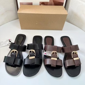 Nouvelles sandales plates de printemps ZA pour femmes, avec boucle de ceinture, bout rond, chaussures de plage, mode, à porter à l'extérieur, pantoufles - Product Image 1