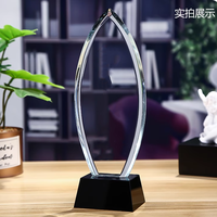 Trophée d'impression couleur du prix d'entreprise commémoratif en cristal créatif personnalisé Trophée en cristal forme de pétale