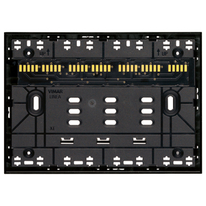 Vimar Linea Xt 3M Black Mount 13.5 Cm Length Plug <b>Socket</b> Base Plate - Product Image 1