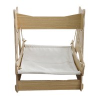 Lit hamac balancelle personnalisé pour chat et chien, Nid en bois massif, Modèle 40.5x39x50