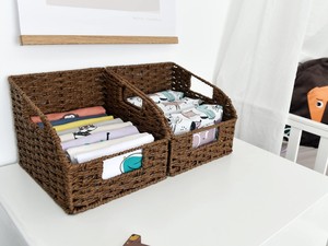 Cestas Decorativas Tipo <span class=keywords><strong>Moises</strong></span>, Decoración Boho Plana para el Hogar, Cestas de Jacinto de Agua, Frutas, Cestas de Fibra Marina, Sudáfrica, Cuerda de 2 mm - Product Image 5