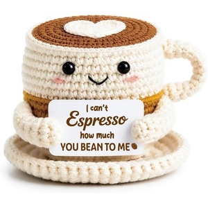 Cadeaux émotionnels faits à la main « Je t'aime », mug de voyage en crochet pour un anniversaire de mariage, cadeaux amusants <span class=keywords><strong>et</strong></span> romantiques pour les amateurs de café - Product Image 1
