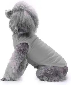 Köpek giysileri düz köpek T-Shirt yelek, 2 adet boş köpek gömlek giysileri uygun köpek için, siyah ve gri