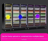 Armoire Réfrigérée Commerciale Monotempérature à Trois Portes, Écran Tactile, Refroidissement par Air, en Acier Inoxydable 304, pour Vins, Bières et Boissons, Numérique