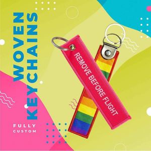 Wholesale Washable Fabric Eco-Friendly Polyester Thread Custom Embroidered Keychain - Product Image 4