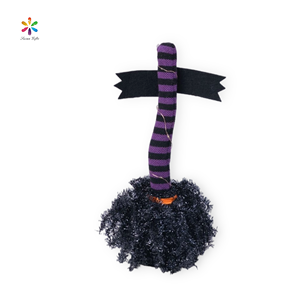 Susangifts Factory Halloween Purple <b>Orange</b> and Black Stripes Magic Broomstick With Small Lights Indoor Home Party Decoration - Product Image 4