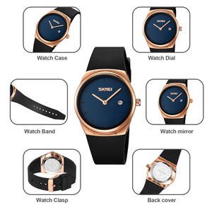 Montre chronographe ronde pour homme, bracelet de montre en TPU de luxe, montre à quartz étanche 30M, montres en gros - Product Image 2