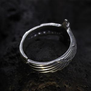 Anillo Abierto Qianye con Pluma de Cobre de Águila Pequeña, Estilo Japonés Retro, Anillo de Dedo Índice para Parejas - Product Image 2