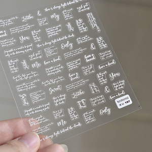 Petit autocollant pour ongles Hello kitty 5D, étiquette de manucure, lettres en anglais, nouveauté 2020 - Product Image 4