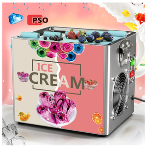 Machine à crème glacée frite thaïlandaise commerciale rouleau à glace à double plat électrique faisant la machine - Product Image 2