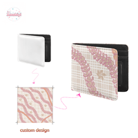Pemegang kartu kulit PU cetak Logo OEM ODM dompet pria Fashion mewah puakenikena Hawaii kustom