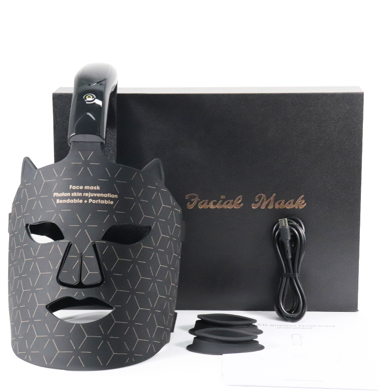 Portable Hand Held Multi-color LED Red Light Therapy Mask with 68 LEDs for Face