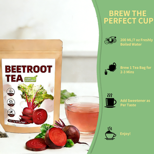 ชาบีทรูทออร์แกนิกสด USDA ช่วยเพิ่มพลังงาน บำรุงหัวใจ เสริมภูมิคุ้มกัน คุณภาพสูง สำหรับผู้ใหญ่ 3 กรัม*20 ซองชาใยข้าวโพด - Product Image 3