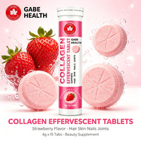 Comprimés effervescents de collagène végétalien à marque privée OEM, 15 unités, saveur fraise, peptides pour cheveux, peau, ongles, articulations, beauté adulte, personnalisable