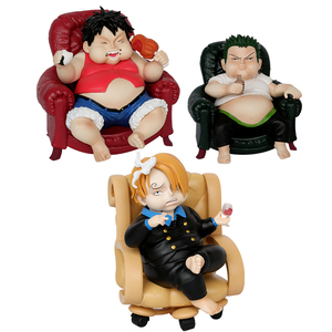 Figurine d'anime 14-18CM 1 PIECE Fat Cute <span class=keywords><strong>Luffy</strong></span> Zoro Sanji, figurine de manga de dessin animé, jouet de collection, cadeau - Product Image 1