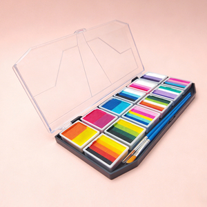 Colori Temporanei per Viso a Base d'Acqua Modello Rainbow, Palette per Body Art Festiva per Bambini e Adulti, Spedizioni Veloci - Product Image 4