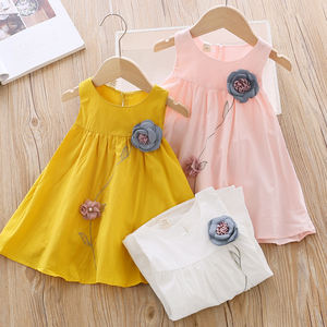Ropa Infantil al por Mayor, Vestido Coreano Rosa para Niñas con Flores Decorativas para el Verano, de Ebay - Product Image 2
