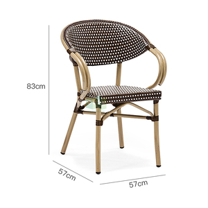 (E6014) Chaise moderne empilable français Bistro parisien extérieur PE meubles de salle à manger en rotin - Product Image 6