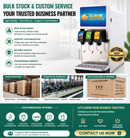 Distributeur de boissons à 3 têtes, direct usine, pour jus gazeux, sur table, avec logo personnalisé, pour grossistes en équipement de restauration